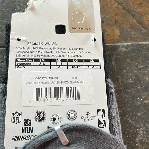 Vegas Golden Knights argyle socks OS - Picture 4 of 4